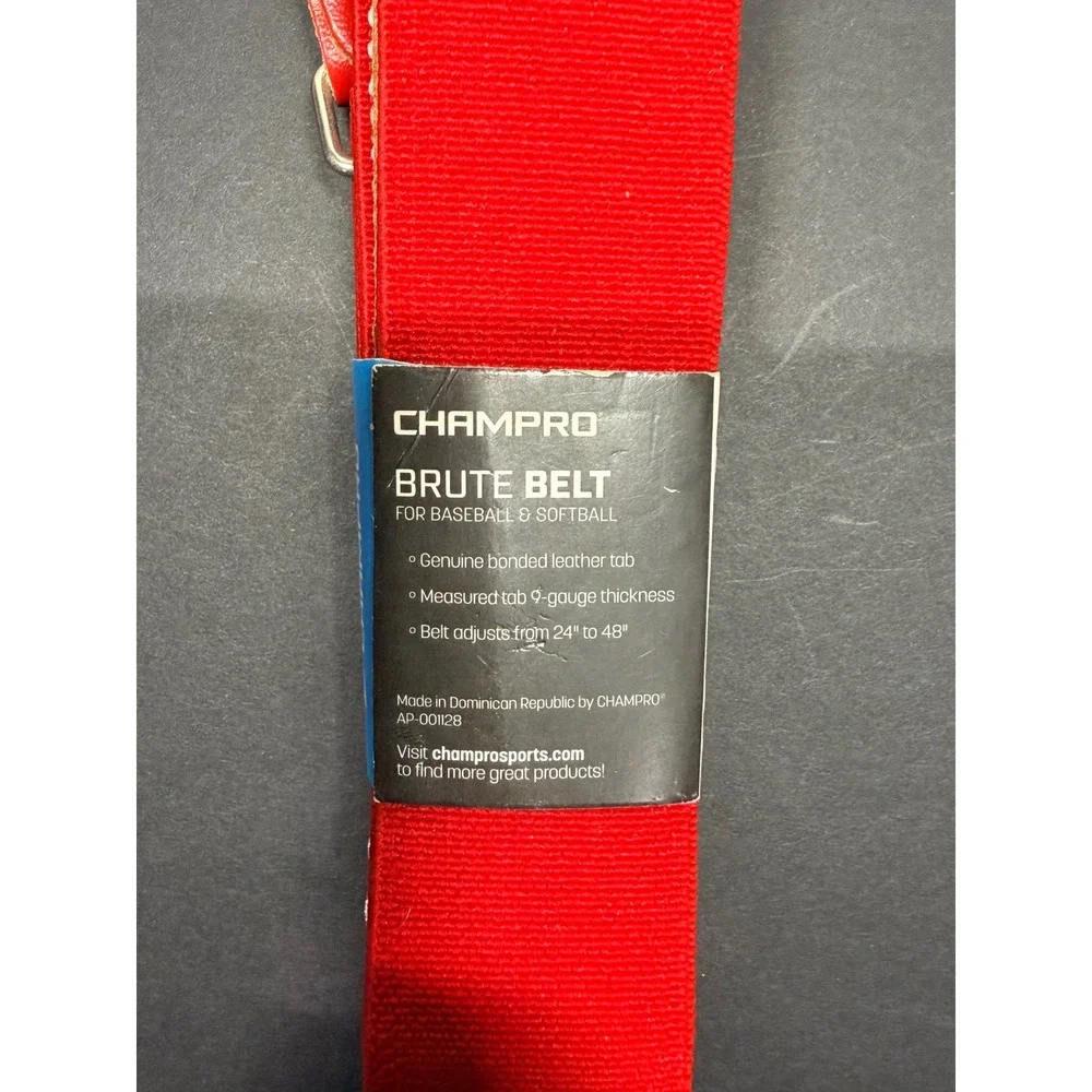 Champro Brute Baseball Softball Belt Red Adult Adjustable 1.5 Wide‎ A060-S NEW